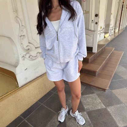 Damen Lässiges Hoodie Shorts Set Eveloria