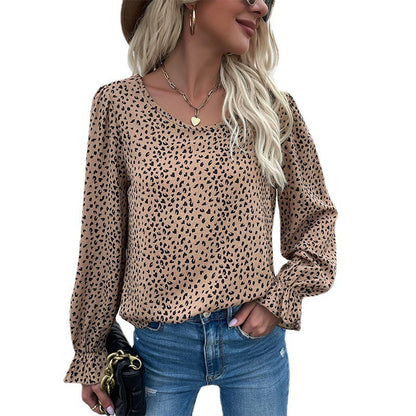 Damen Bluse Rüschendetails Doppelpuffärmel Elegant Weiß Eveloria