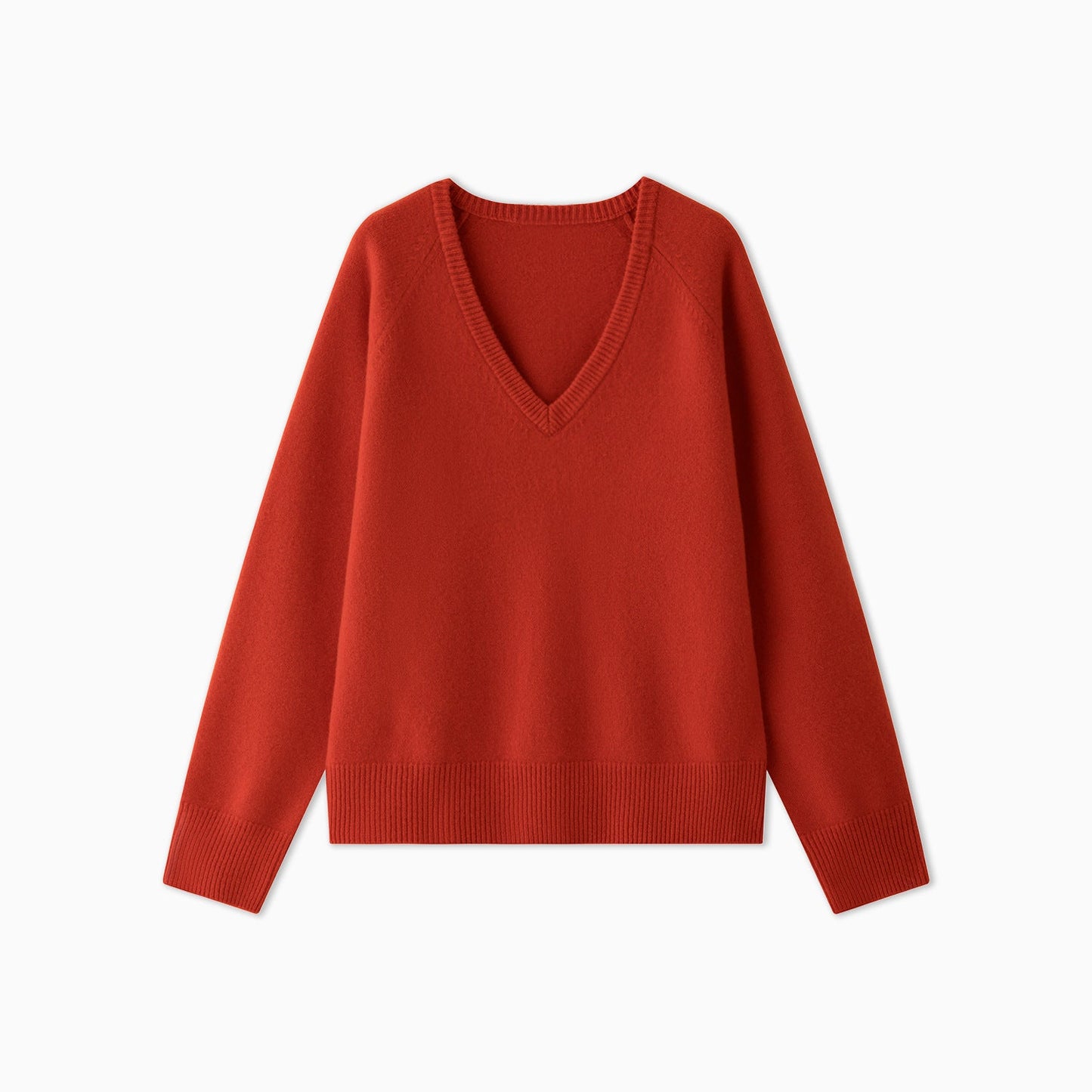 Damen Pullover V-Ausschnitt Kuschelig Grün Eveloria