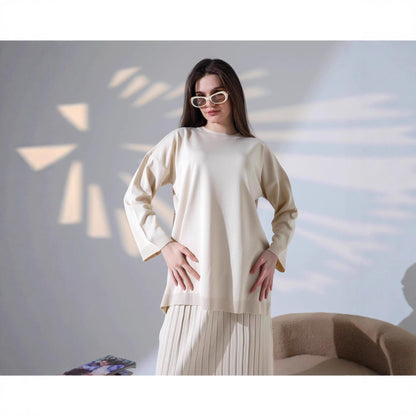 Damen Langarmshirt und Faltenrock Set Eveloria - Eveloria