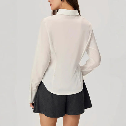 Damen Bluse Rüschendetails Eveloria Elegante Bluse