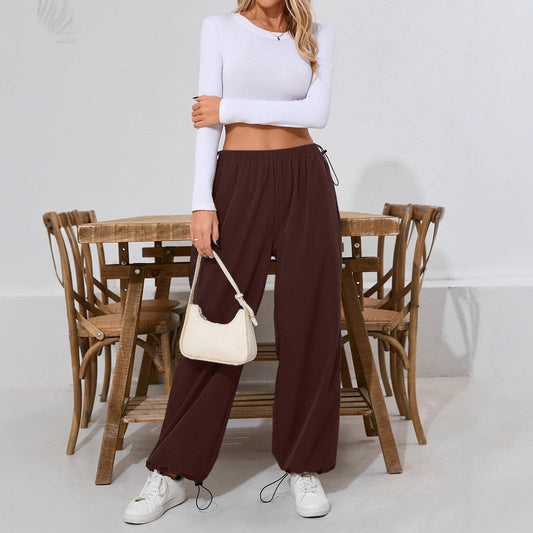 Damen Freizeithose Bequem Tunnelzug Weites Bein Eveloria - Eveloria
