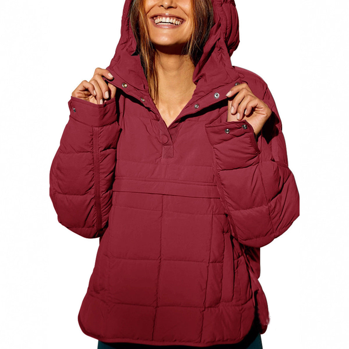 Damen Steppjacke Übergröße mit Kapuze Eveloria