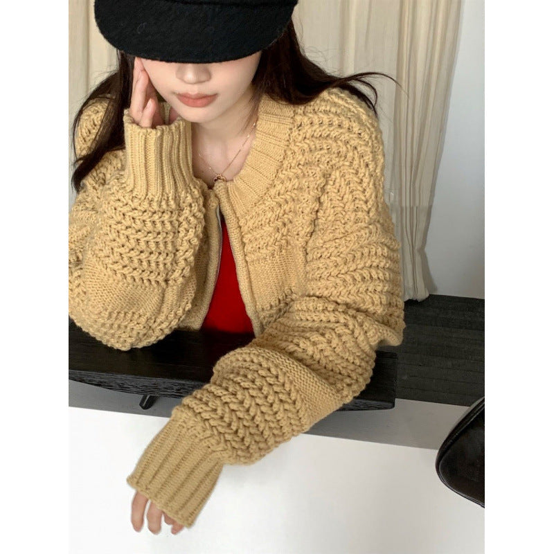 Damen Strickjacke Strukturiertes Design Eveloria