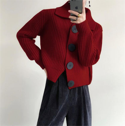 Damen Strickjacke Oversized Große Knöpfe Eveloria
