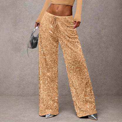 Damen Palazzohose Paillettenbesatz Eveloria