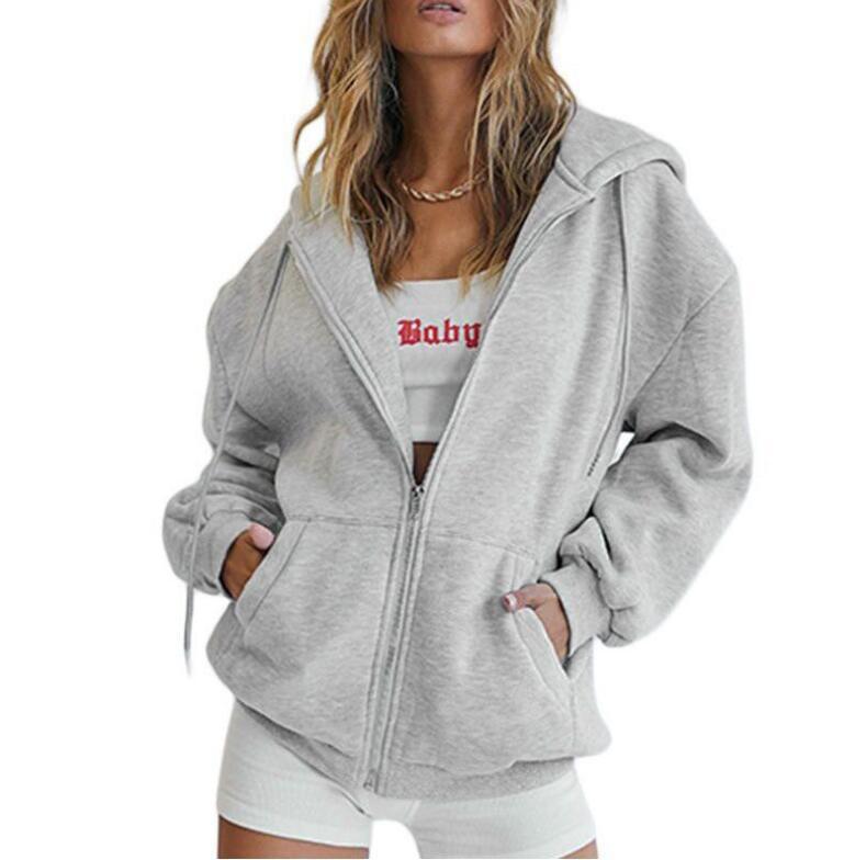 Damen Übergroße Kapuzenjacke Praktische Taschen Eveloria