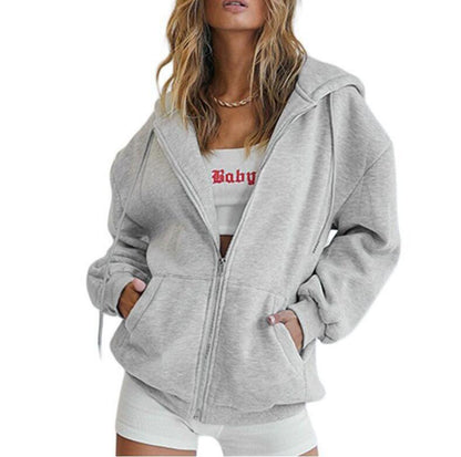 Damen Übergroße Kapuzenjacke Praktische Taschen Eveloria