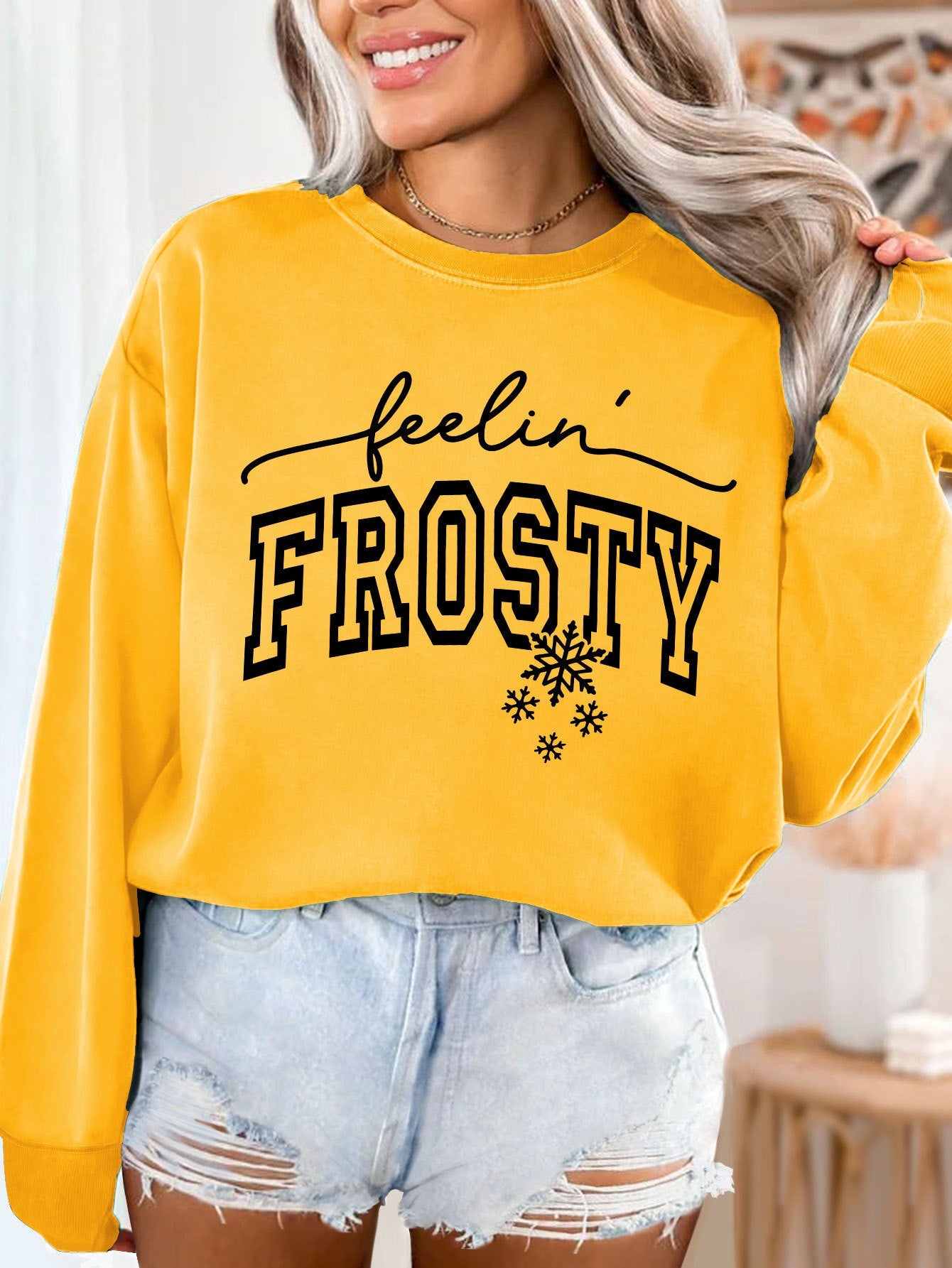 Damen Sweatshirt Grafik Aufdruck Eveloria