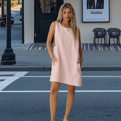 Damen Langarmkleid Lockerer Schnitt V-Ausschnitt Eveloria