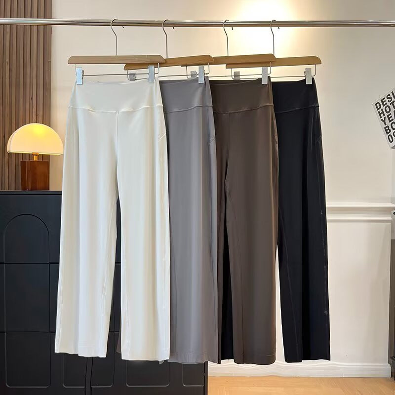 Damen Relaxhose Weite Bein Hochwerder Bund Schwarz Eveloria - Eveloria