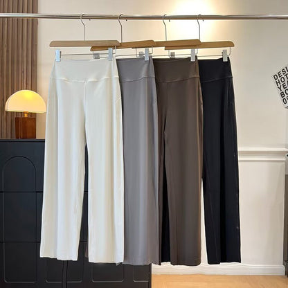 Damen Relaxhose Weite Bein Hochwerder Bund Schwarz Eveloria - Eveloria