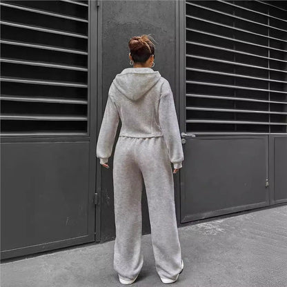 Damen Hoodie-Set Figurbetont mit Zipperdetails Eveloria