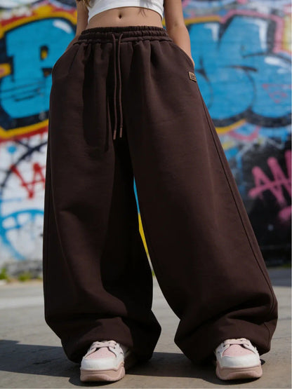 Damen Sweatpants Elastischer Bund Weites Bein