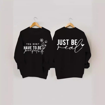 Damen Pullover Lässig mit Botschaften Eveloria
