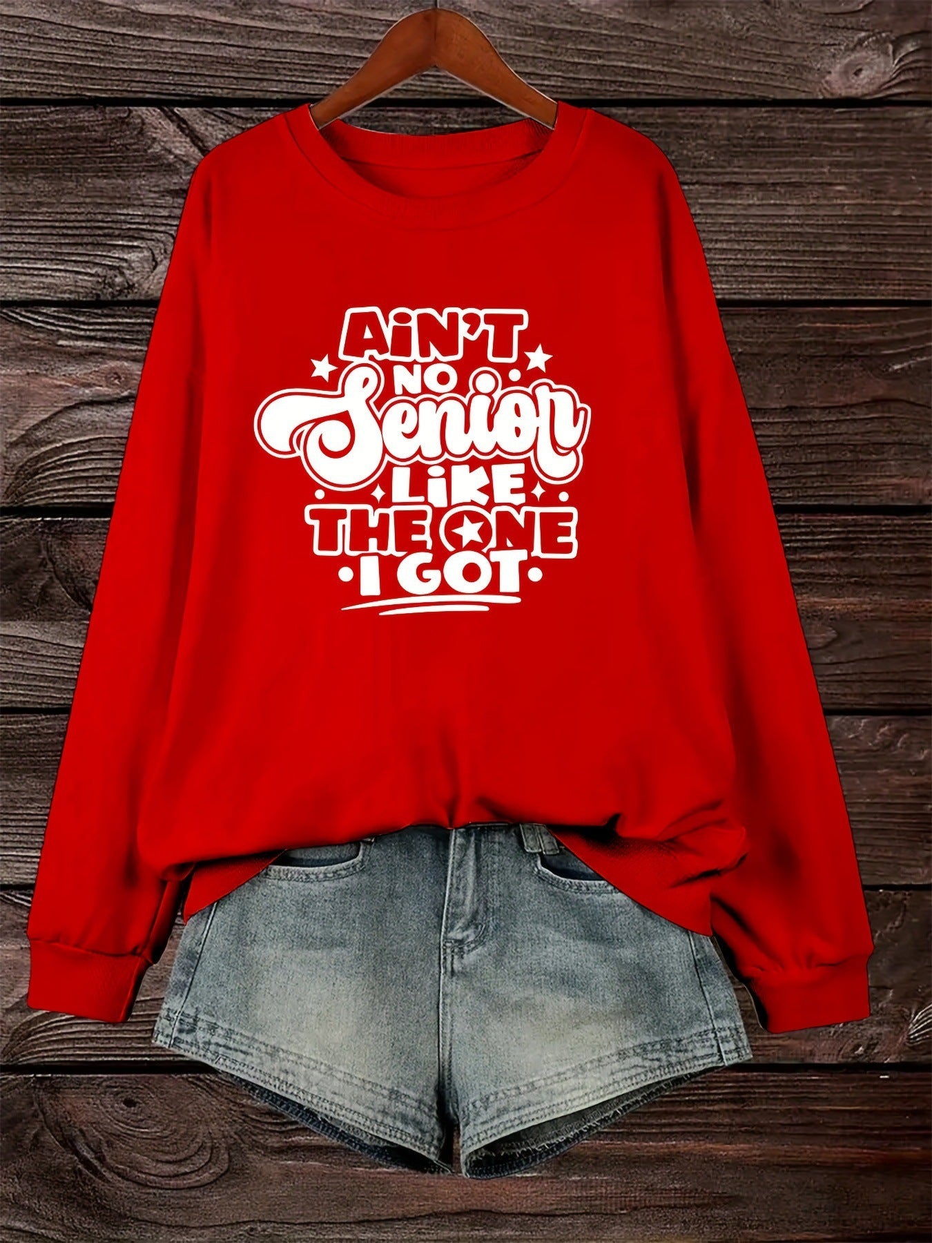 Damen Sweatshirt Lässiges Spruchdesign Grau Eveloria