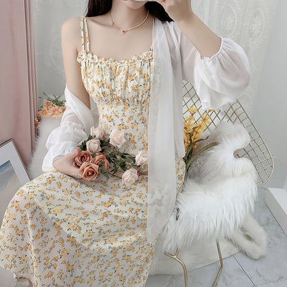 Damen Chiffon Bluse Voluminöse Rüschensäume Eveloria