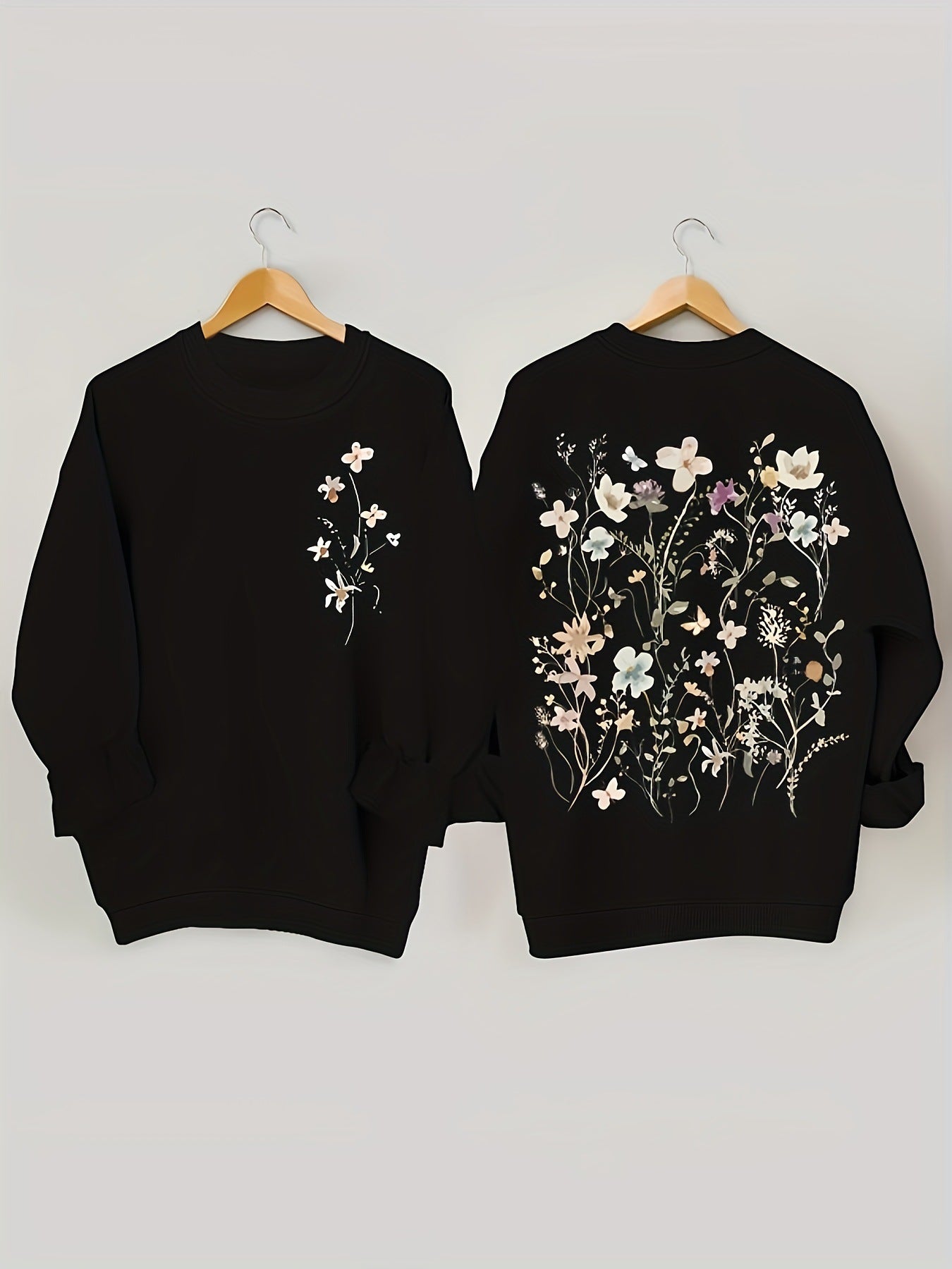 Damen Sweatshirt Florales Design Weich Eveloria
