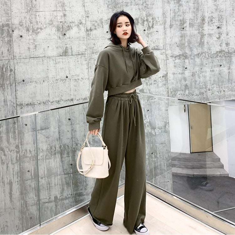 Damen Loungewear-Set Kapuzenpullover Hose Bequem Grau - Eveloria