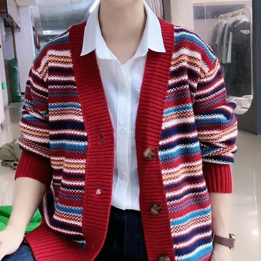 Damen Strickjacke Streifendesign Eveloria