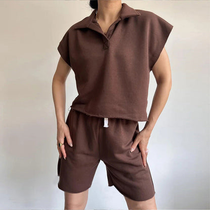 Damen Freizeitanzug Elastisch Hochgeschlossener Kragen Schwarz - Eveloria