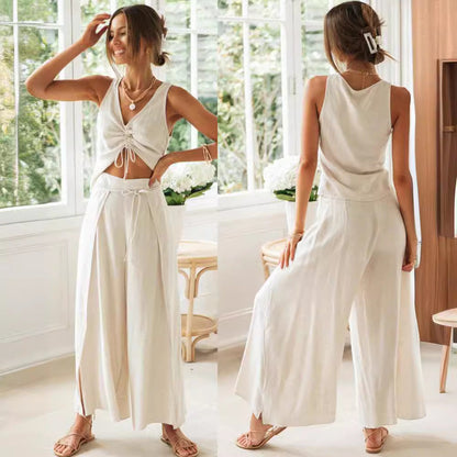Damen Zweiteiliges Set Cropped weite Hose Eveloria - Eveloria
