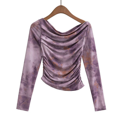 Damen Longsleeve- Gerafft Elastisch Eveloria