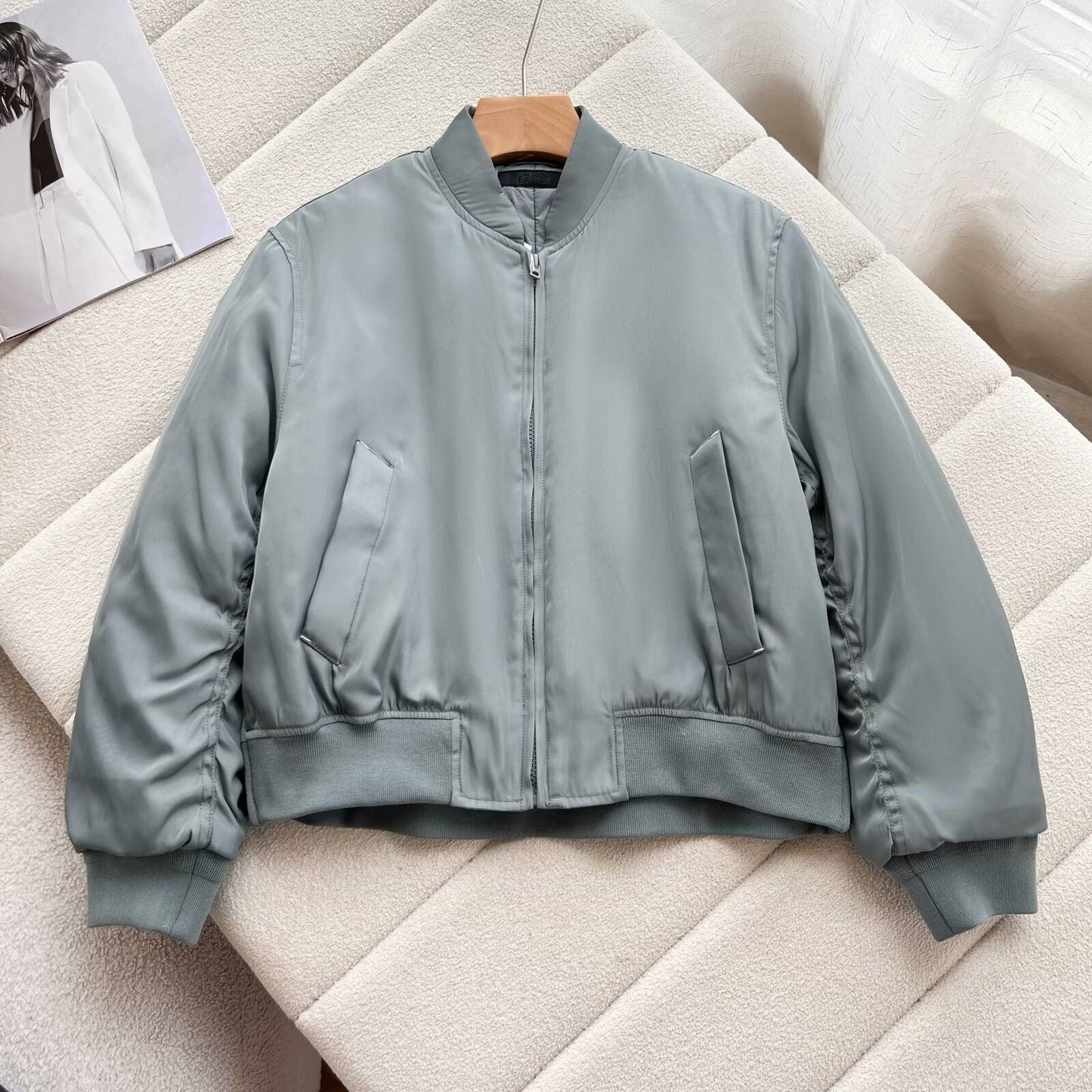 Damen Sportbomberjacke Hochkragen Bequem Eveloria