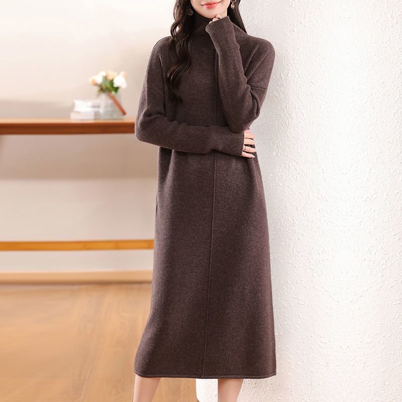 Damen Strickkleid Hochkragen Eveloria