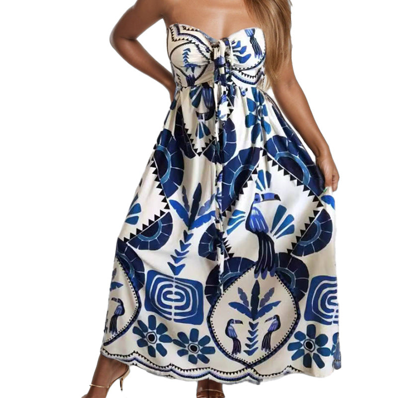 Damen Maxikleid mit Muster Eveloria