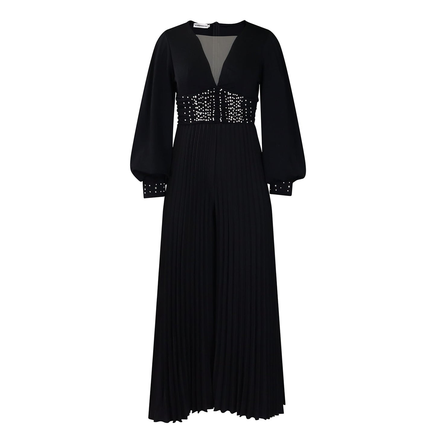 Damen Jumpsuit Plissiert Glitzernd Eveloria