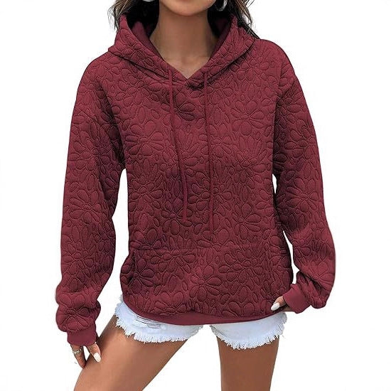 Damen Kapuzenpullover Floralmuster Großzügig Eveloria