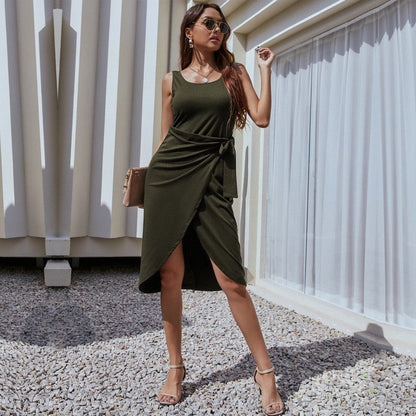 Damen Wickelkleid Eleganter Schnitt Bindegürtel Eveloria
