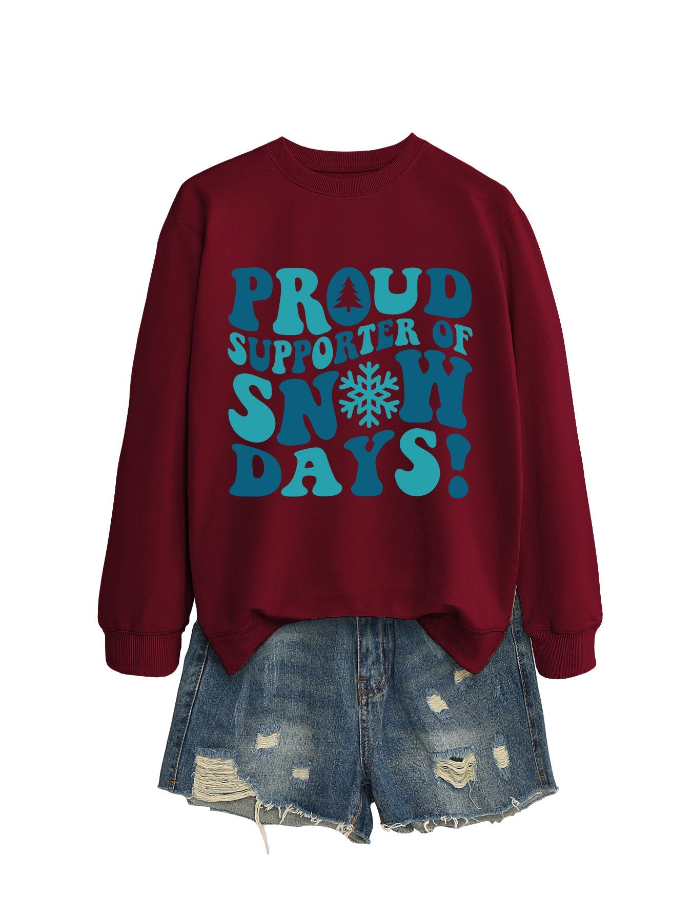 Damen Sweatshirt Kreativer Aufdruck Lässiger Schnitt Grau Eveloria