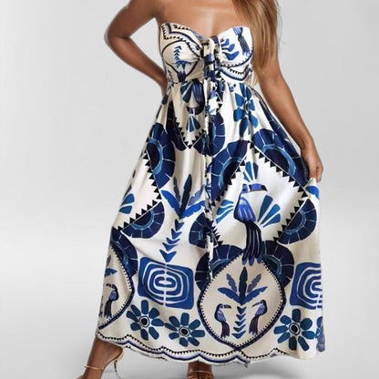 Damen Maxikleid mit Muster Eveloria