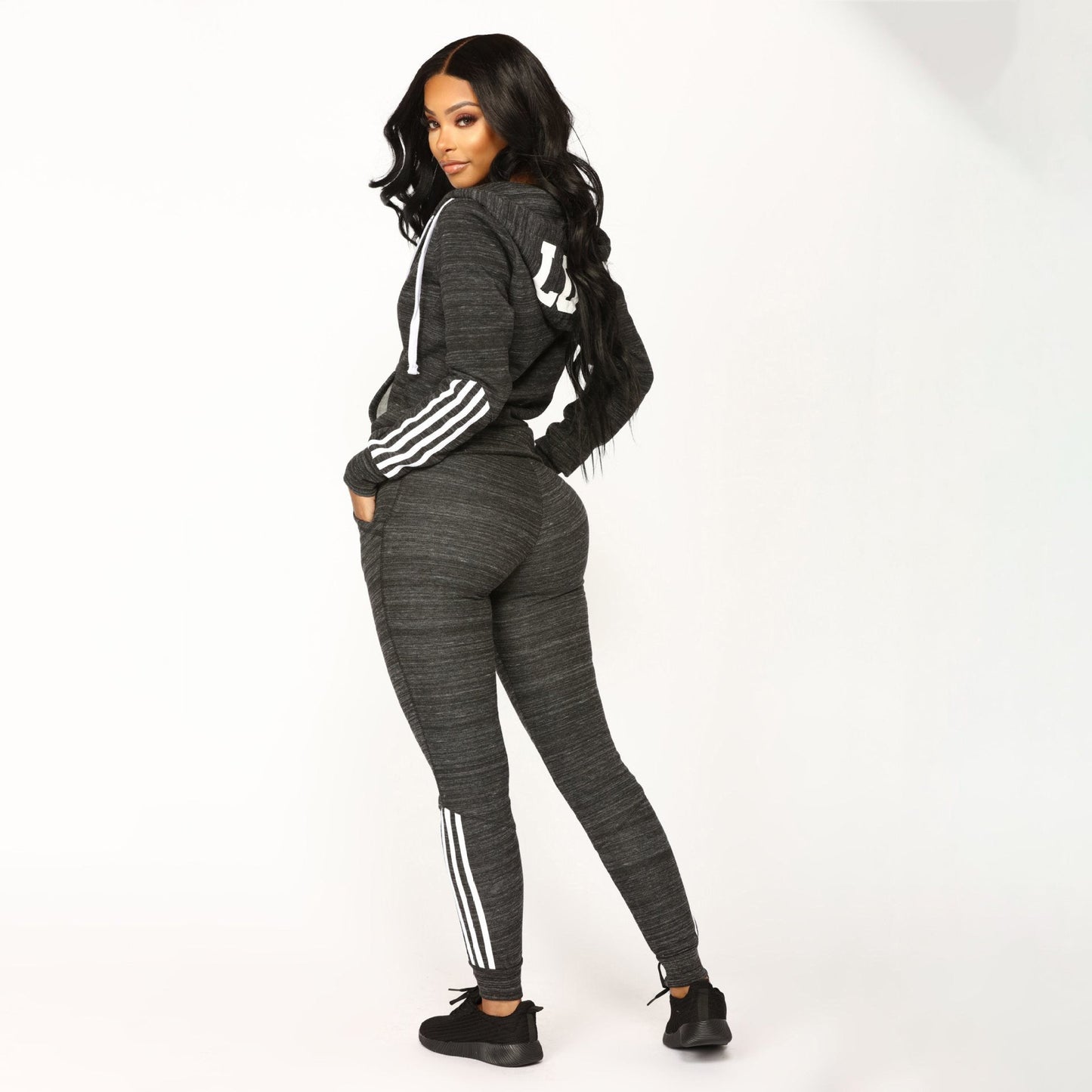 Damen Sportanzug Streifen Trend Optik Eveloria