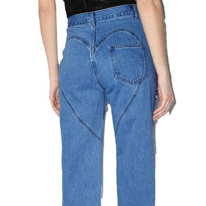 Damen Destroyed Jeans mit Applikationen Glitzer Effekt Eveloria