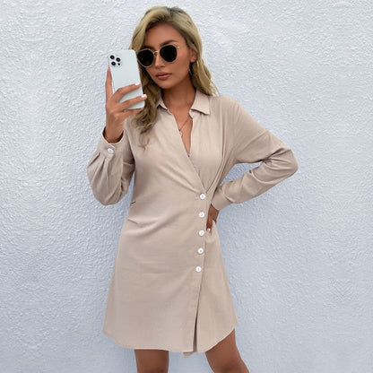 Damen Hemdblusenkleid Lässiger Schnitt Eveloria