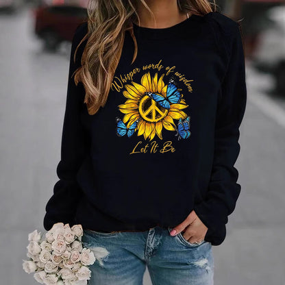 Damen Sweatshirt Sonnenblumen Schmetterling Design Eveloria - Eveloria