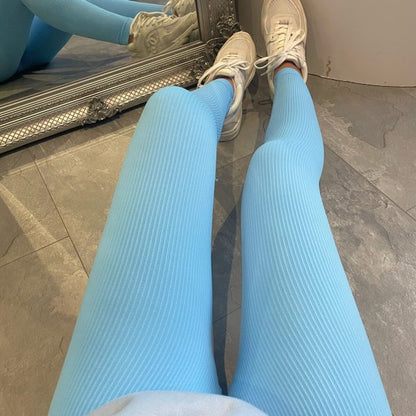 Damen Leggings Rippdesign Hochwerdig mit hohem Bund Eveloria