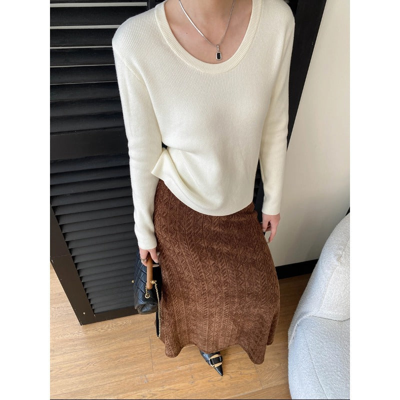 Damen Feinstrickpullover V-Ausschnitt Langer Ärmel Eveloria - Eveloria
