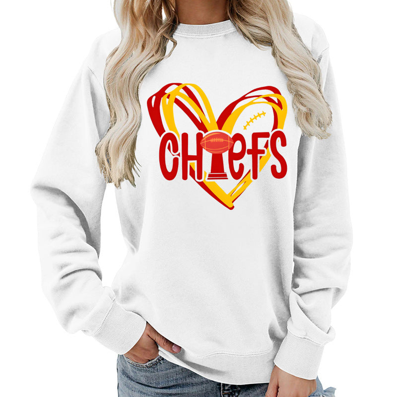 Damen Sweatshirt Herzmotiv Sportgrafiken Eveloria