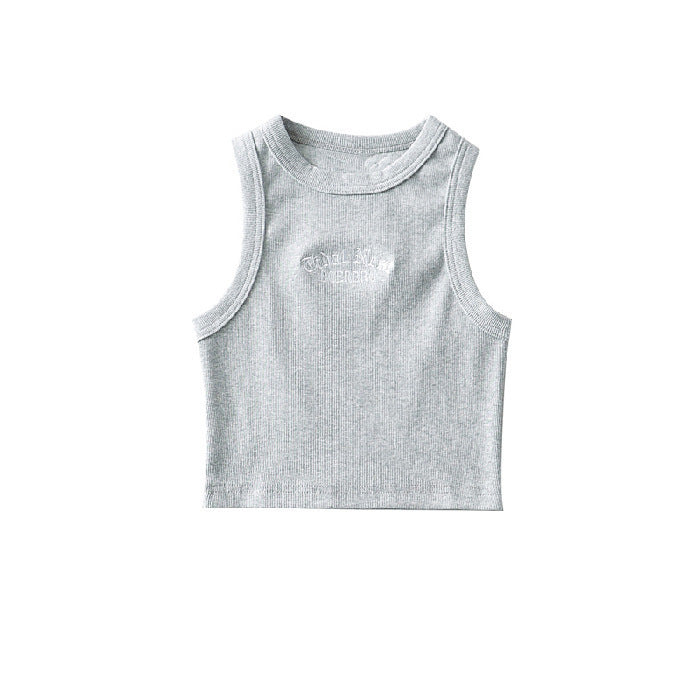 Damen Crop- Hochkragen Dezent Schriftzug