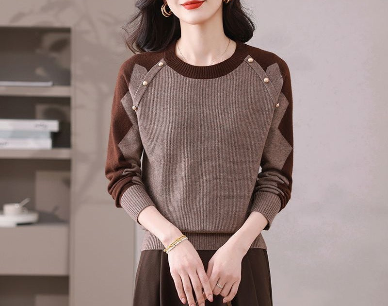 Damen Pullover Lässig mit Applikationen Eveloria
