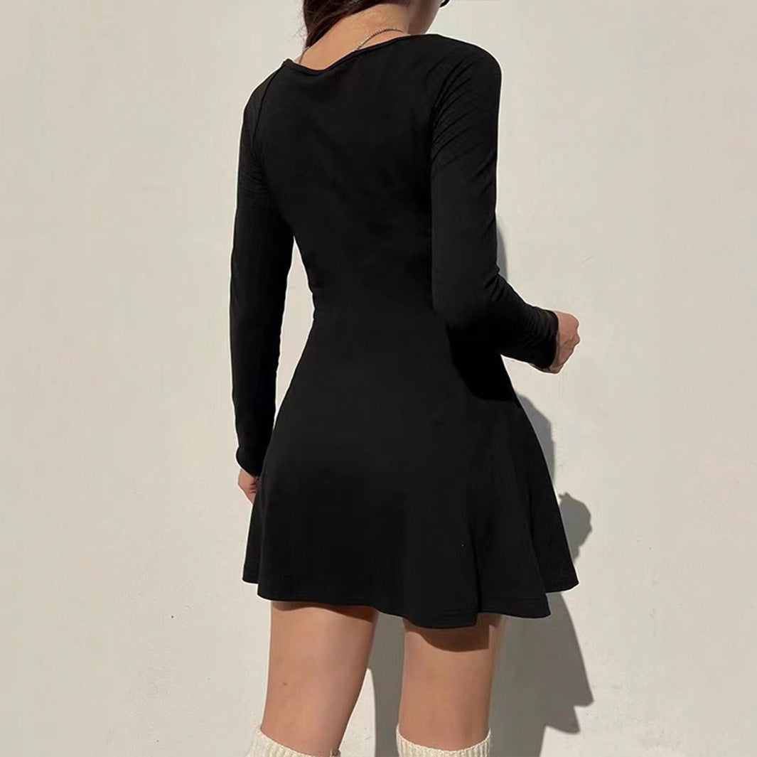 Damen Minikleid Eleganter Ausschnitt Figurbetonter Schnitt