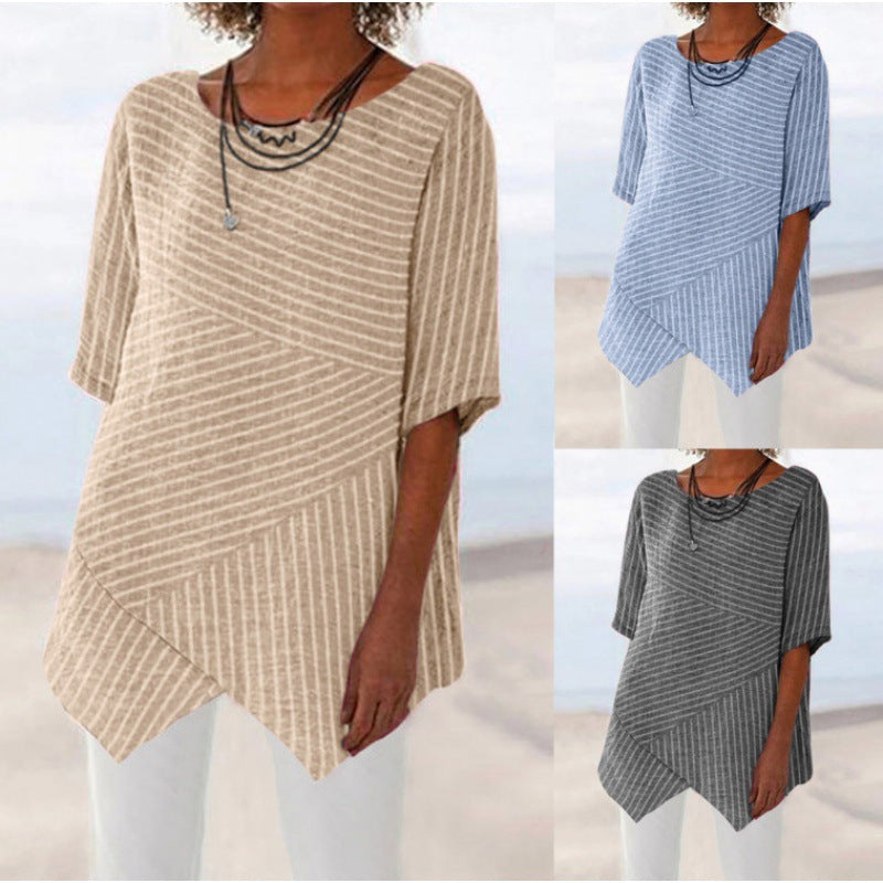 Damen Asymmetrisches Stricktop Rippmuster