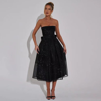 Damen Hochzeitskleid mit Schimmer-Taille und Plisserter Rock
