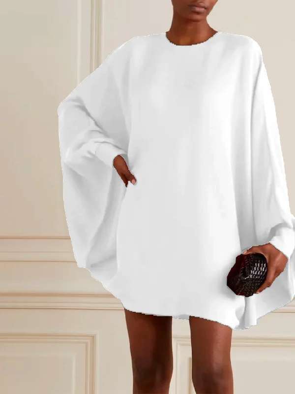 Damen Oversized Kleid Weit Ärmel Schwingender Saum Eveloria
