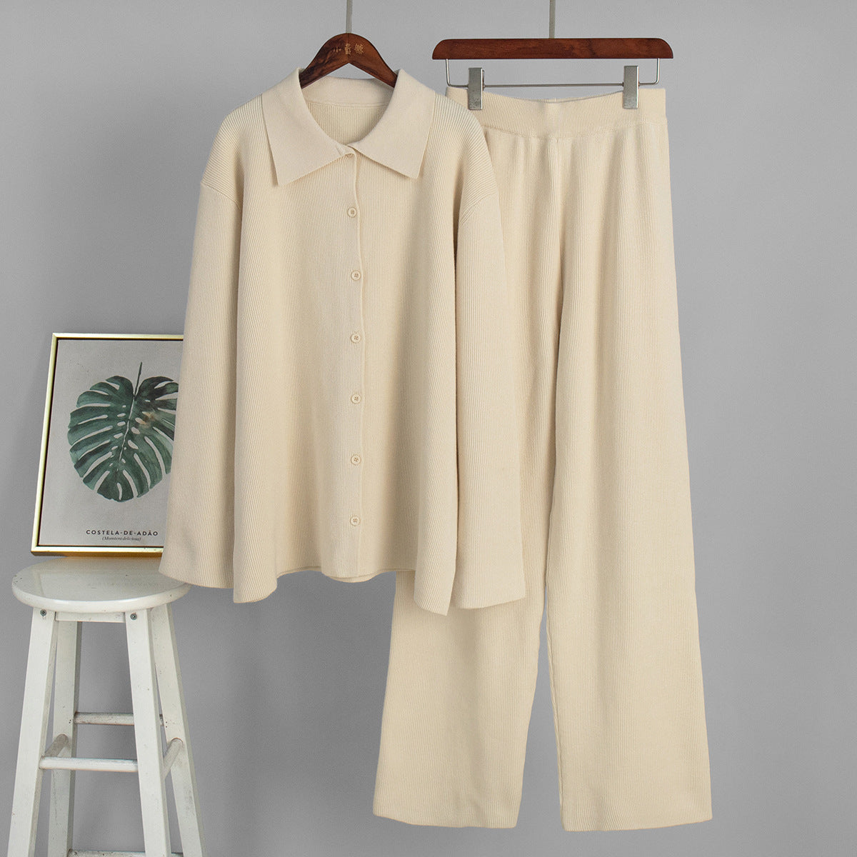 Damen Strickoberteil Rippmuster