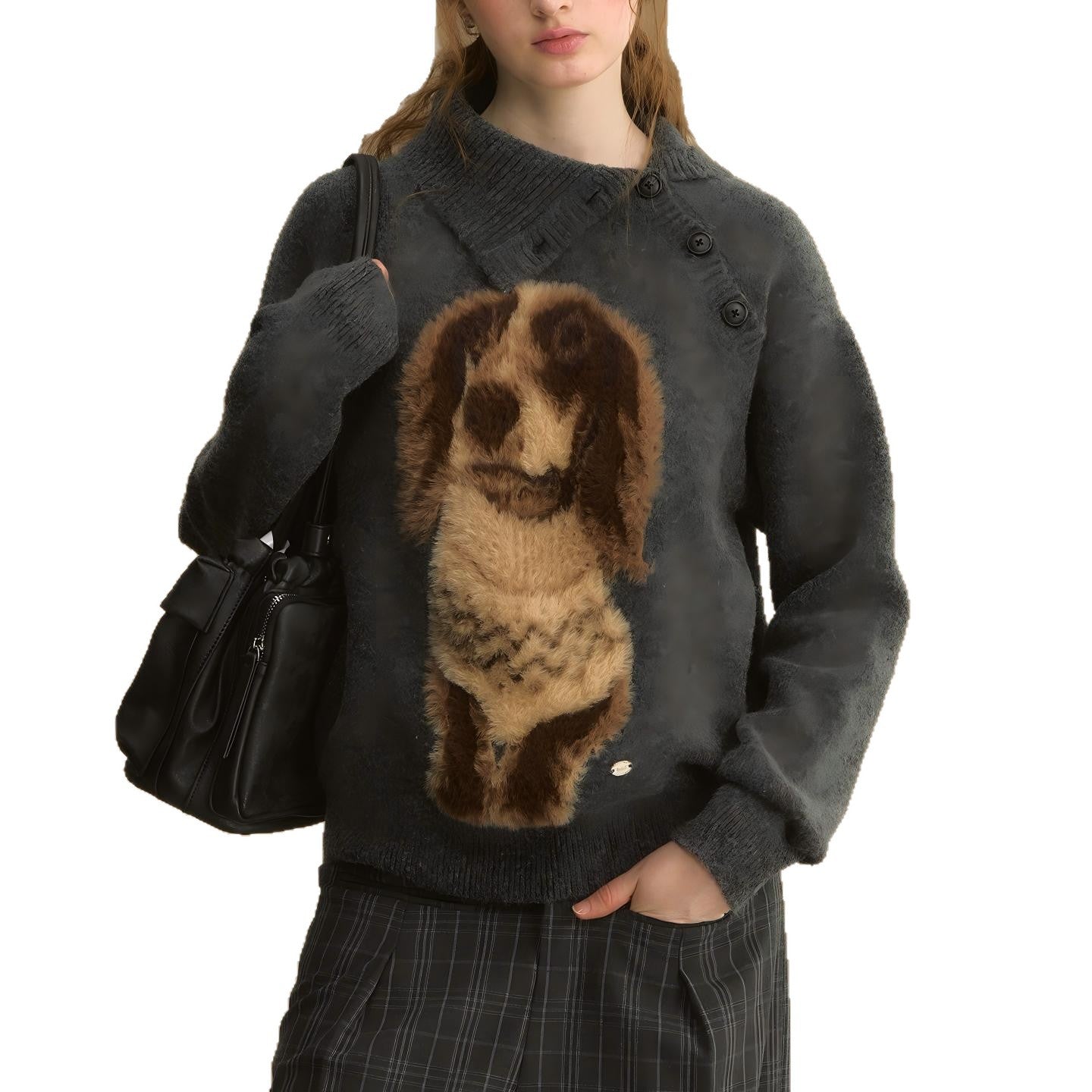 Damen Pullover Tiermotiv Strukturiert Eveloria